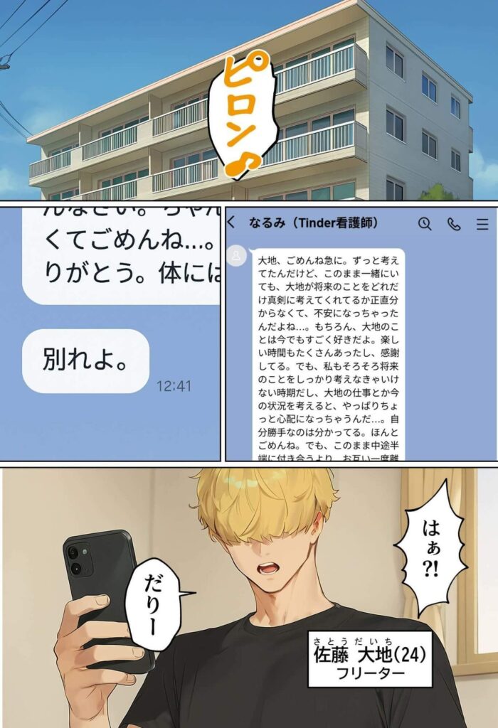 【実話】引っ越し見積もり中、新人ちゃん(22)のバキバキスマホにマチアプ通知!ヤリモク男子から「俺が」守らなきゃwwwのサンプル画像3