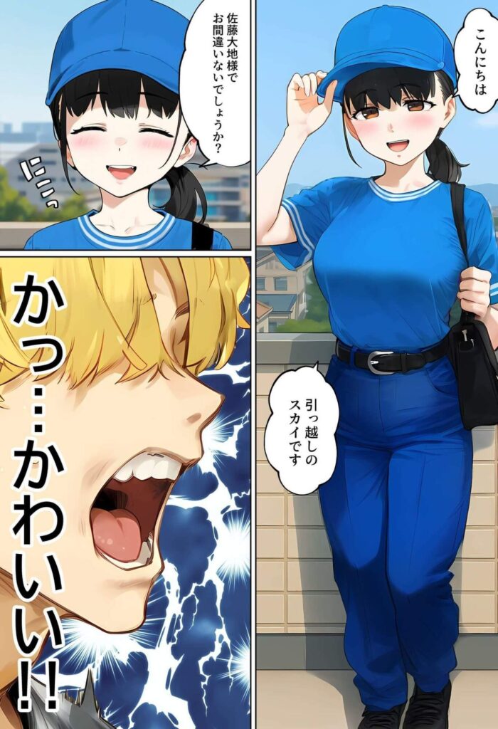 【実話】引っ越し見積もり中、新人ちゃん(22)のバキバキスマホにマチアプ通知!ヤリモク男子から「俺が」守らなきゃwwwのサンプル画像5