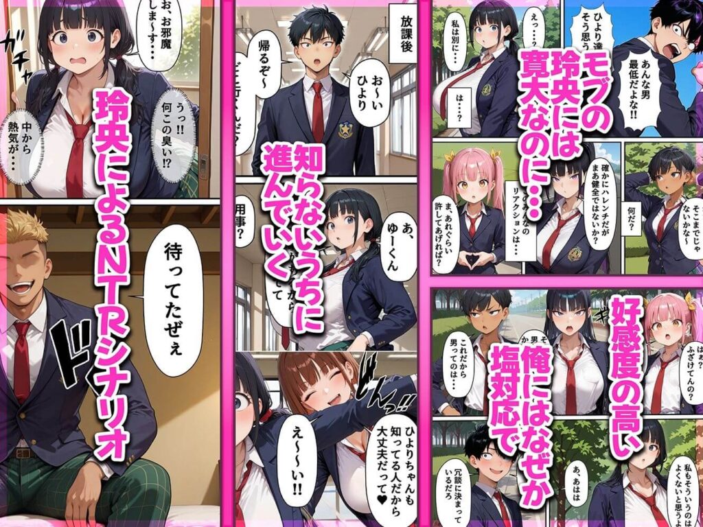 ギャルゲー世界に転生したら、ヒロイン達がライバルキャラに次々と寝取られたのサンプル画像3